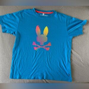 Boys XL (7) Psycho Bunny Hindes graphic t shirt in seaport blue